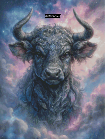 Diamond Painting In der Ruhe die Kraft (Stier) ©salzkatze.ai