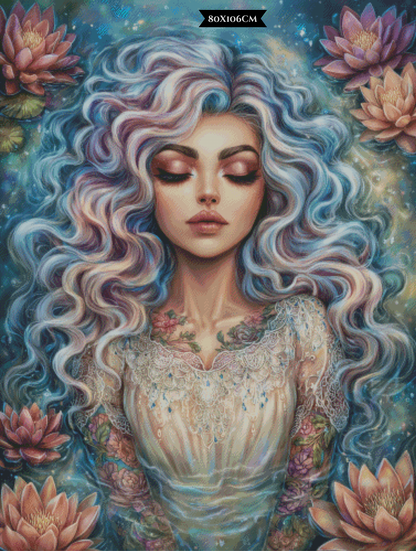 Diamond Painting Die Schlafende im Blütenmeer ©trudis_ai_art