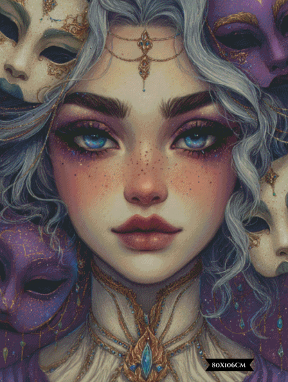 Diamond Painting Mysterium der Masken ©trudis_ai_art