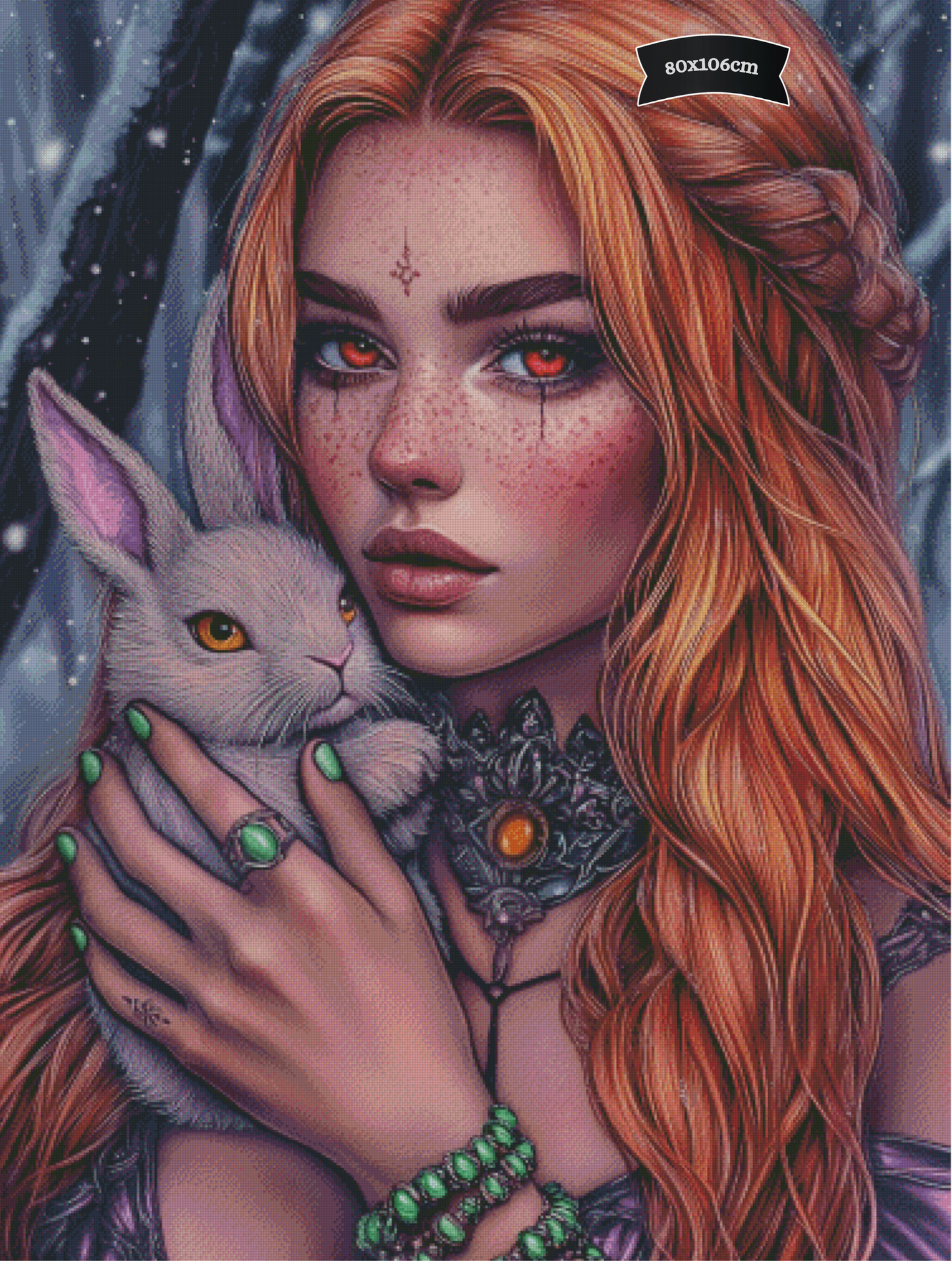 Diamond Painting Im Bann der roten Augen von Trudis_ai_art