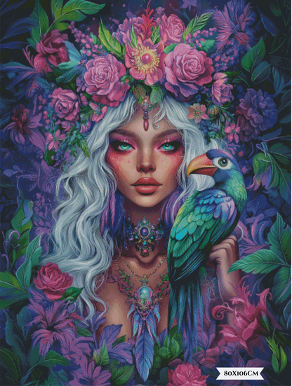 Diamond Painting Die Königin der wilden Farben ©sandrietta_ai