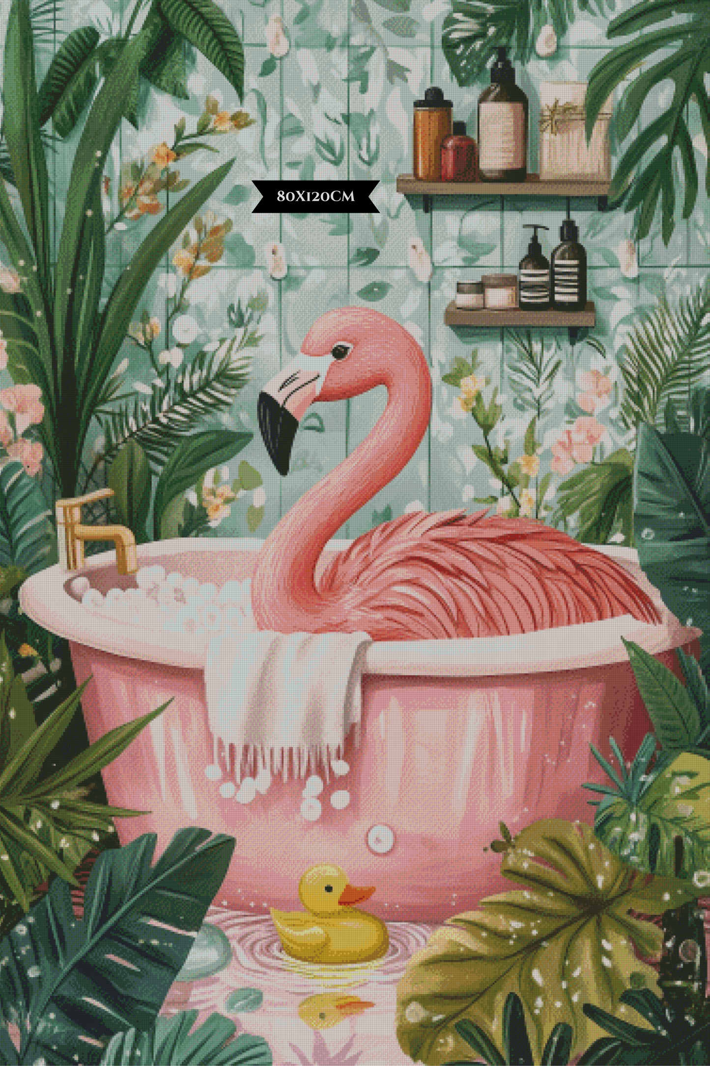 Diamond Painting A Tropical Bath ©salzkatze.ai