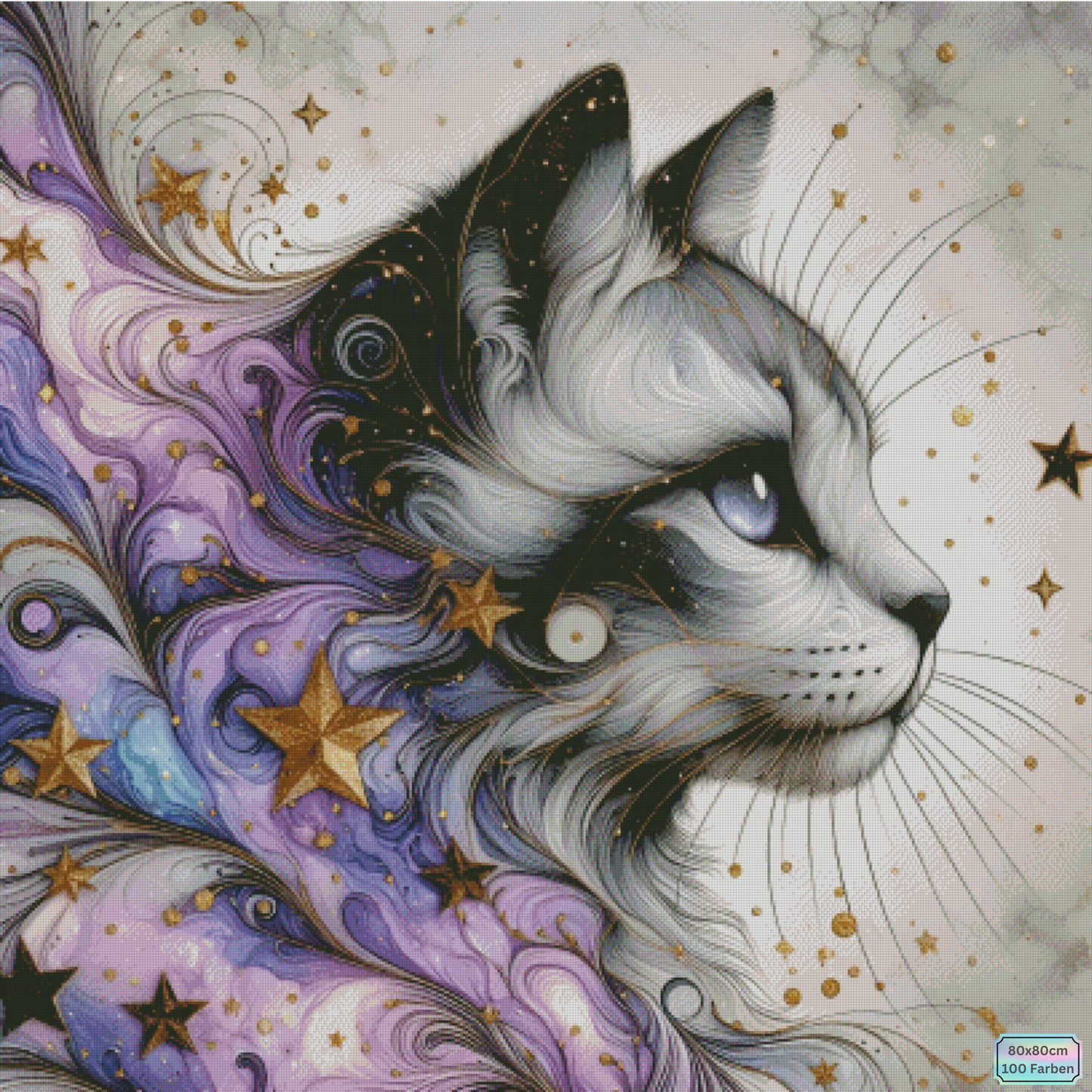 Diamond Painting Astral Feline ©salzkatze.ai