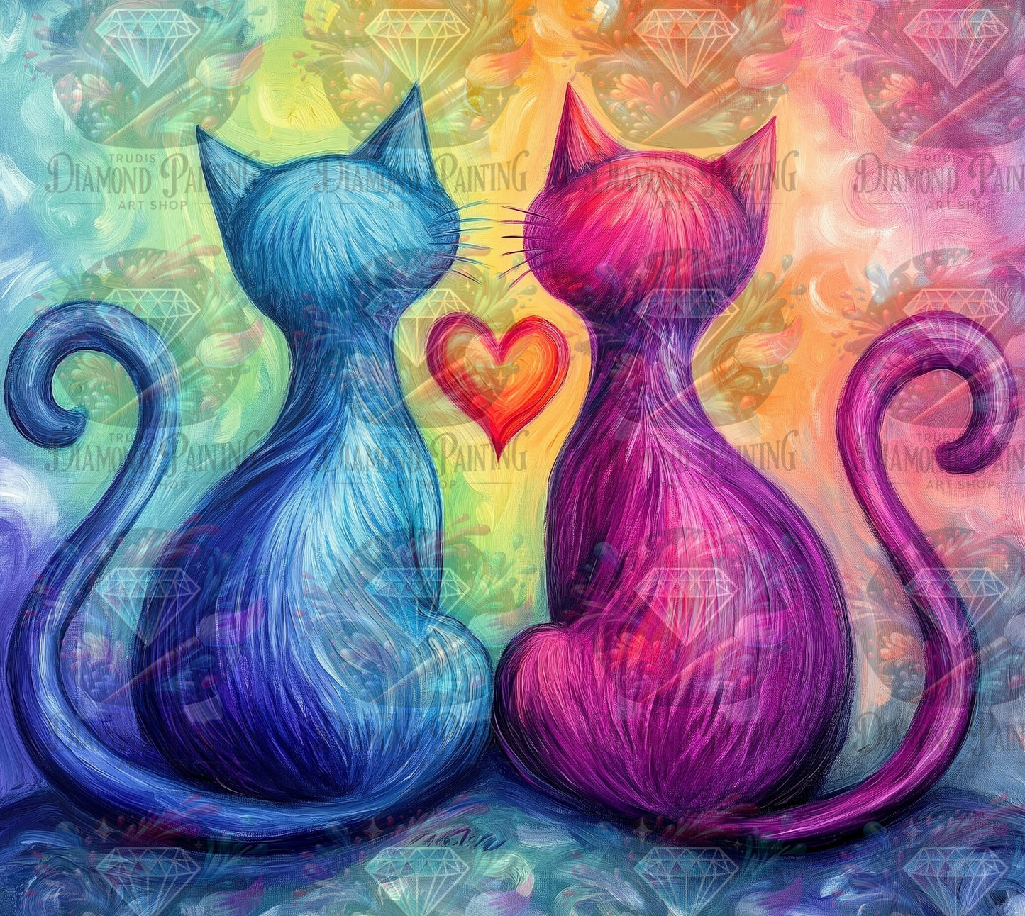 Diamond Painting Feline Romance ©salzkatze.ai