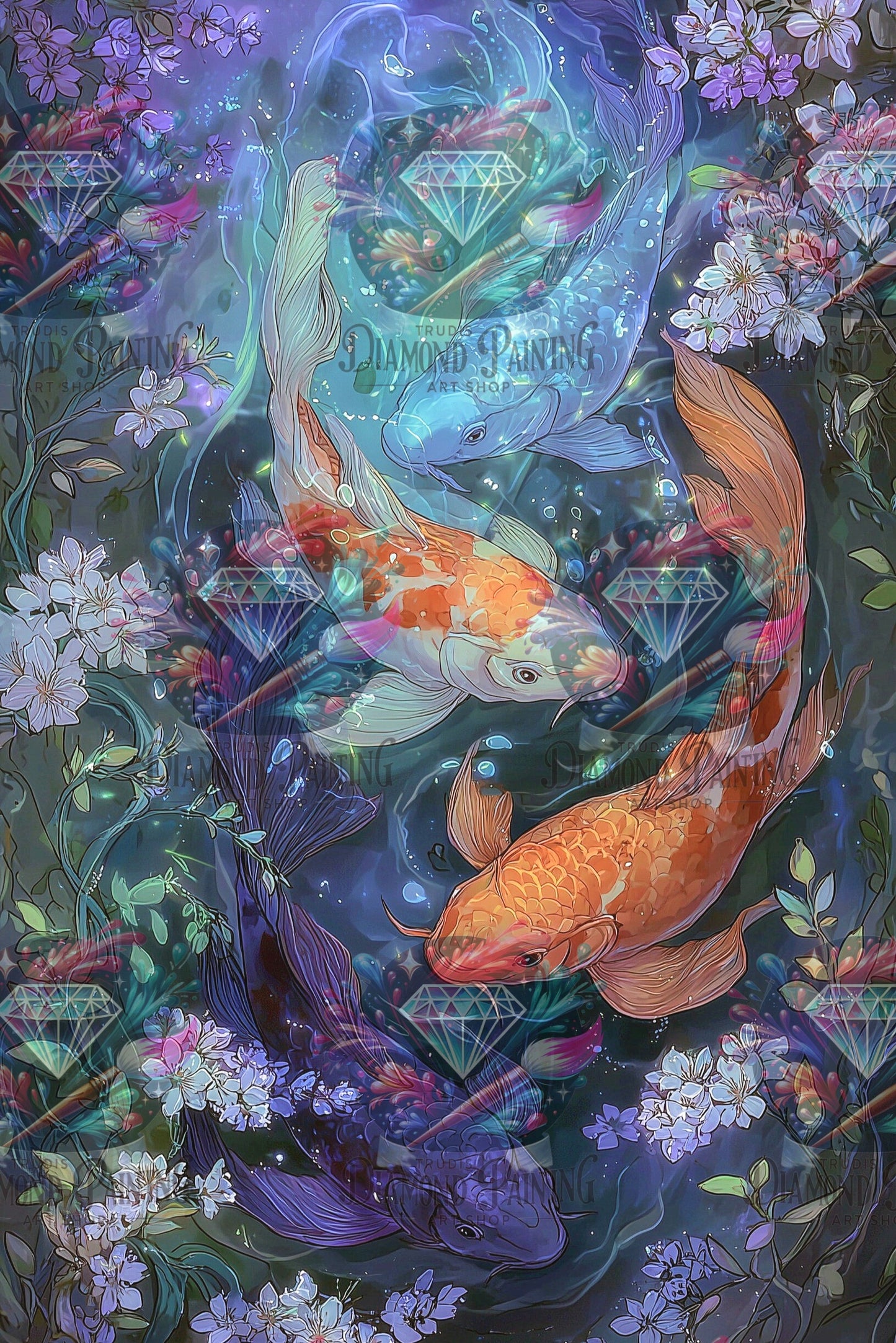 Diamond Painting Im Tanz mit der Strömung ©salzkatze.ai