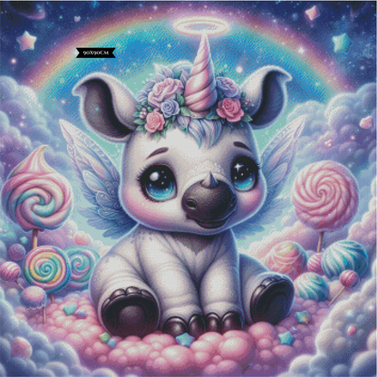 Unicorn-Rhino In Candyland ©sandrietta_ai