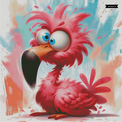 Diamond Painting Crazy Flamingo ©salzkatze.ai