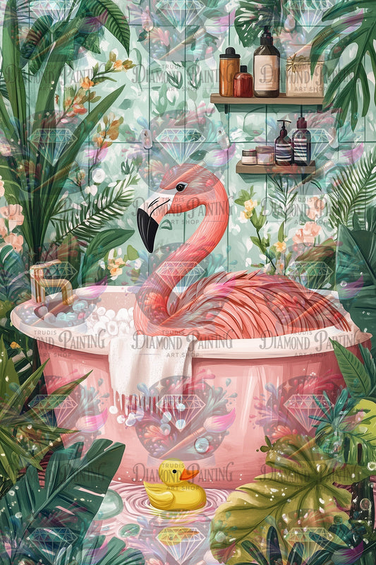 Diamond Painting A Tropical Bath ©salzkatze.ai