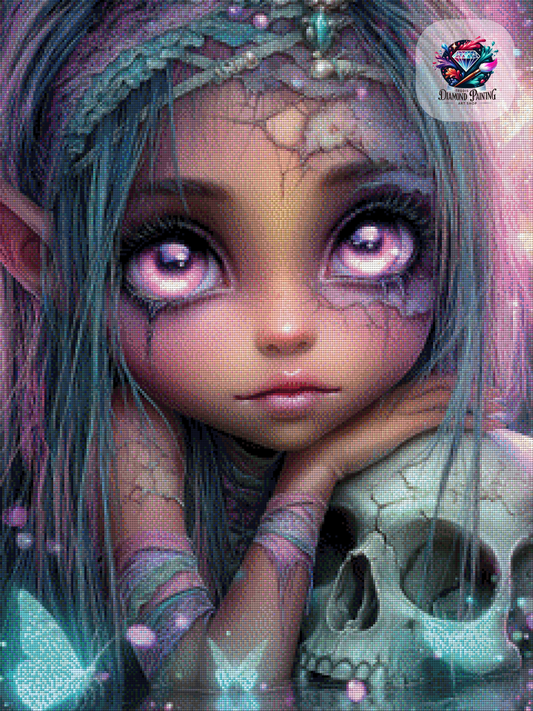 Diamond Painting Augen aus Amethyst ©Elly_A.I - 60x80cm mit 130 Farben