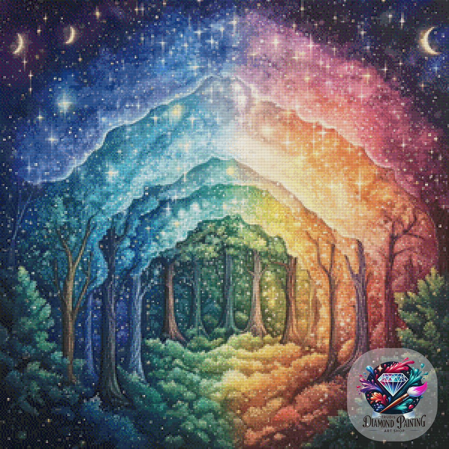 Diamond Painting Aurora Woods ©shalajarias - 75x75cm mit 299 Farben