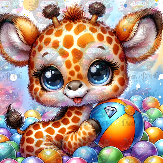 Diamond Painting Bällebad Giraffe ©tiki_DIAMONDS.ai