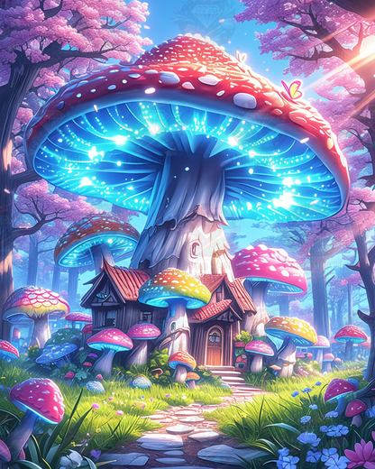 Luminous Toadstool Cottage ©bex.ai