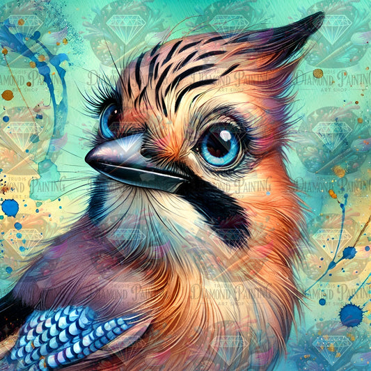 Diamond Painting Blue Jay Splash ©MoozyJo.ai