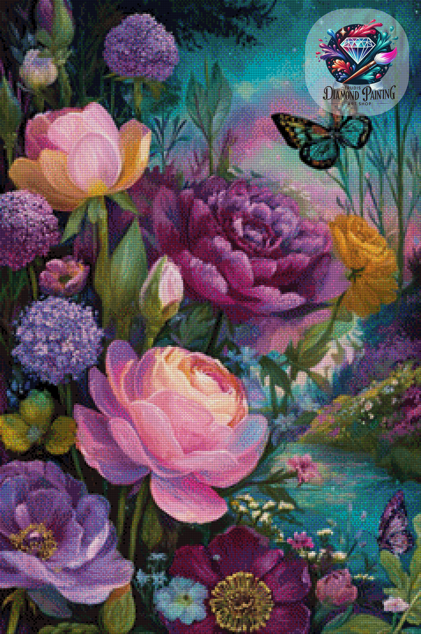 Diamond Painting Traumhafte Blütenpracht ©finira_artist - 60x90cm mit 300 Farben