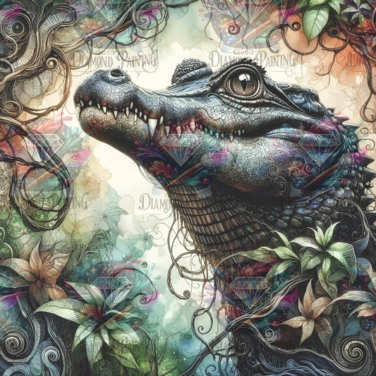 Diamond Painting Caiman's Mangrove ©MoozyJo.ai
