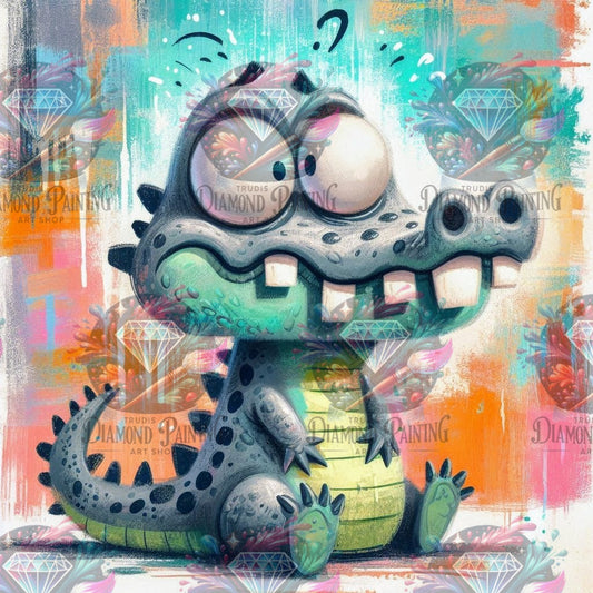 Diamond Painting Crazy Crocodile ©salzkatze.ai