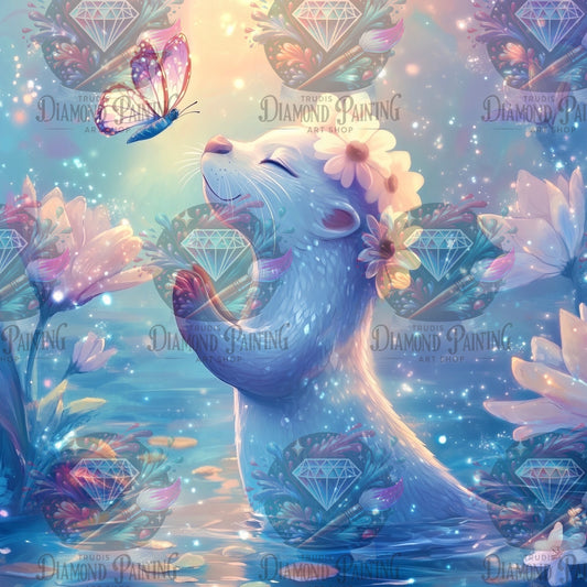 Diamond Painting Der träumende Otter ©traumpixxel