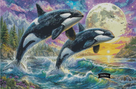 Diamond Painting Streifzug durch die Strömung von Salzkatze.ai