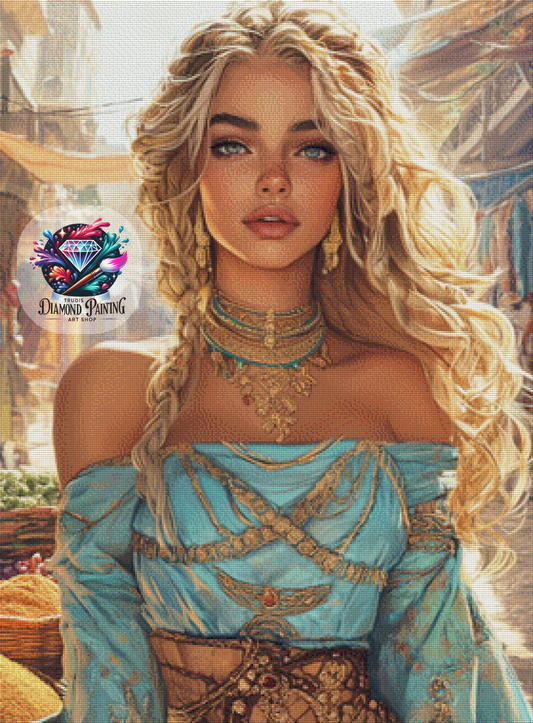 Diamond Painting Die Perle von Kemet ©trudis_ai_art - 70x95cm mit 195 Farben