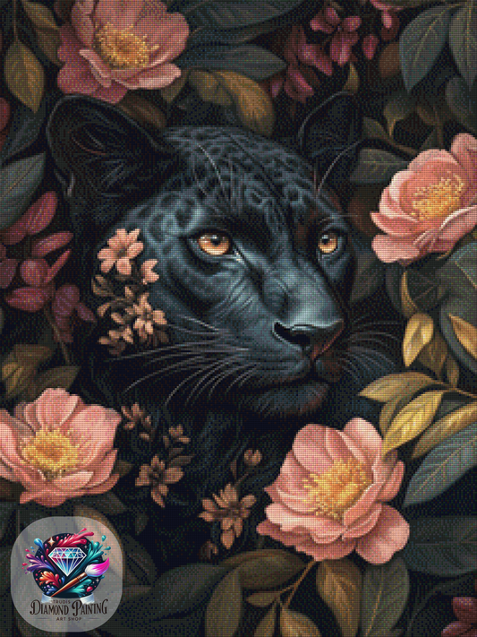 Diamond Painting Flower Panther ©traumpixxel - 60x80cm mit 135 Farben