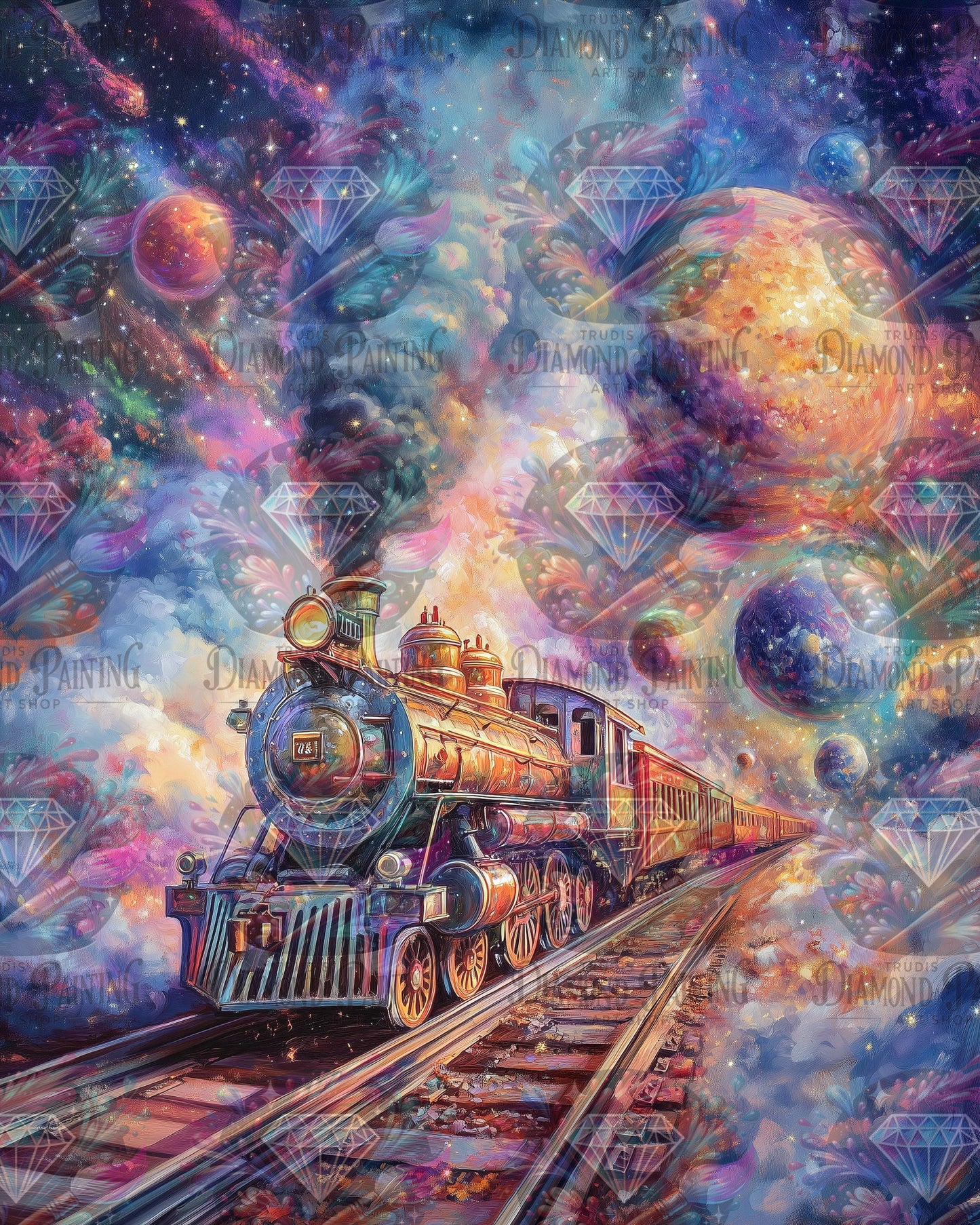 Diamond Painting Galaxy Train ©salzkatze.ai