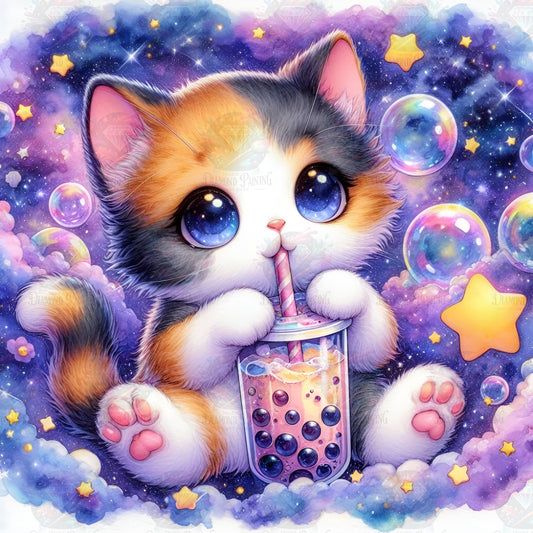 Bubble Tea Buddies - Glückskatze ©salzkatze.ai