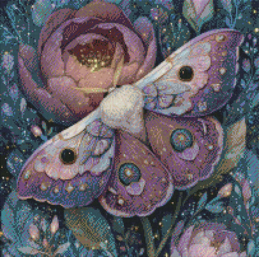 Full Fairy Dust Silver Diamond Painting Stille Eleganz der Nacht von Salzkatze.ai