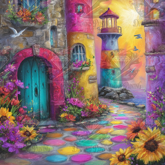 Diamond Painting In den Gassen des Regenbogens ©Elly_A.I