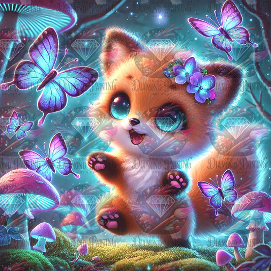 Diamond Painting Schmetterlingstanz im Zauberwald ©sandrietta_ai