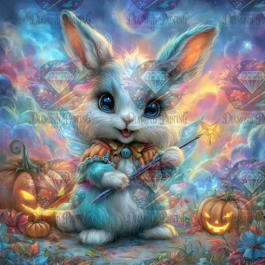 Full Fairy Dust Silver Diamond Painting Fluffige Zaubernacht von Trudis_ai_art