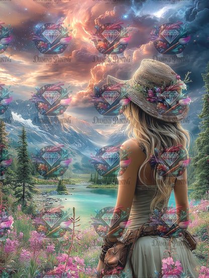 Diamond Painting Die Wanderin des Abendlichts von Elly_A.I