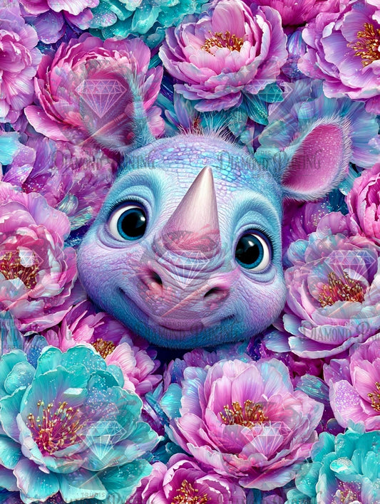 Diamond Painting Flower Rhino ©sandrietta_ai