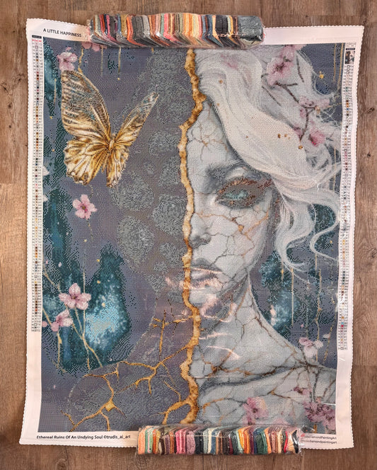 Diamond Painting Ethereal Ruins Of An Undying Soul von Trudis_ai_art mit 200 Farben (inkl. Sondersteine)