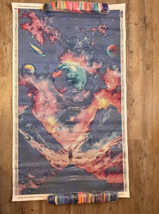 Diamond Painting Between Worlds & Galaxies von Salzkatze.ai mit 200 Farben (inkl. Sondersteine)