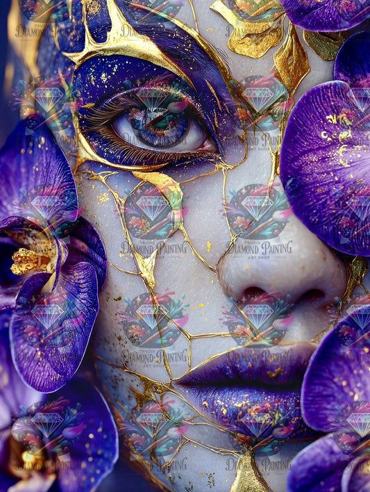 Diamond Painting Fragmente des violetten Lichts von Sandrietta_ai