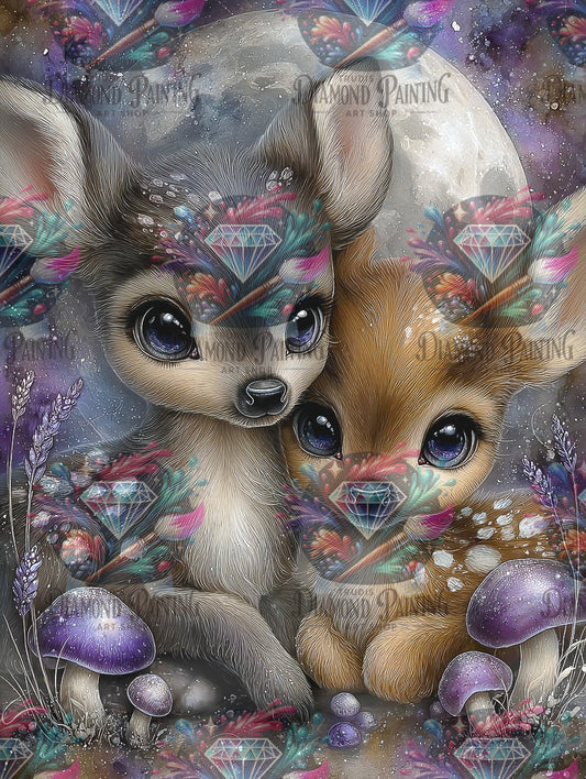 Diamond Painting Luna & Lior – Freunde im Mondlicht ©Elly_A.I