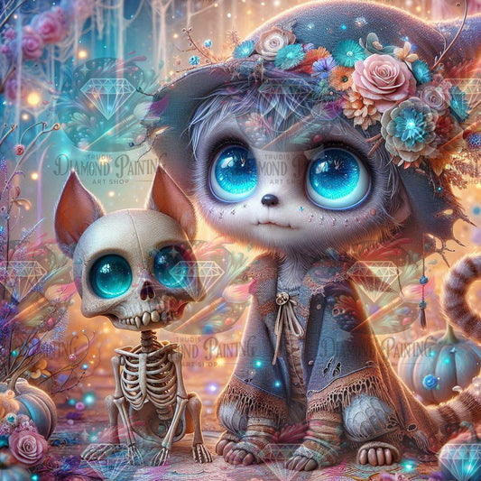 Diamond Painting Zwischen Kürbissen und Knochen ©Lexxy Ai