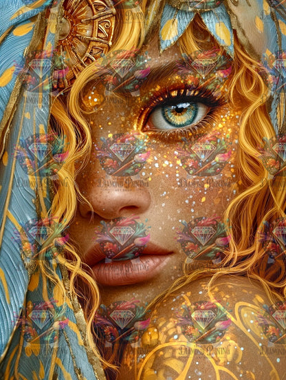 Diamond Painting Tochter des Goldlichts von Sandrietta_ai