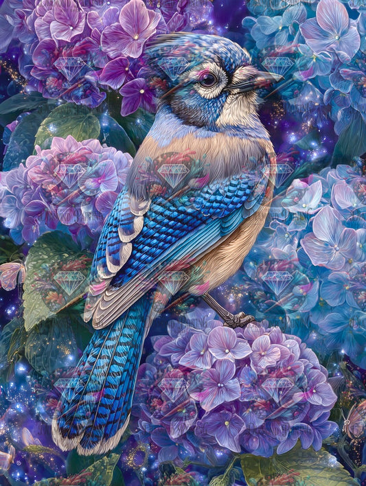 Diamond Painting Gesang zwischen Hortensien von Sandrietta_ai