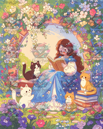 Diamond Painting Im Garten der tausend Geschichten von Salzkatze.ai