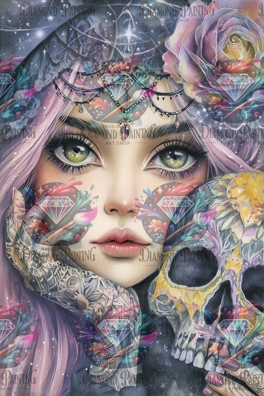Diamond Painting Jenseits der Masken ©salzkatze.ai