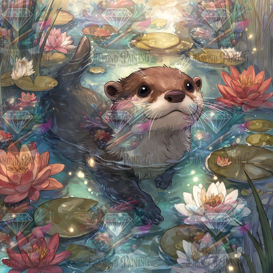 Diamond Painting Kleiner Flussakrobat von Salzkatze.ai