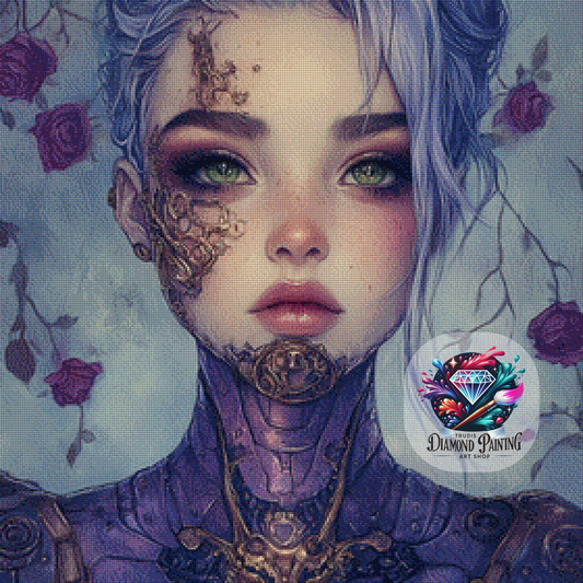 Diamond Painting Kyra Ætheris – Die aus dem Äther geborene ©trudis_ai_art - 70x70cm mit 110 Farben