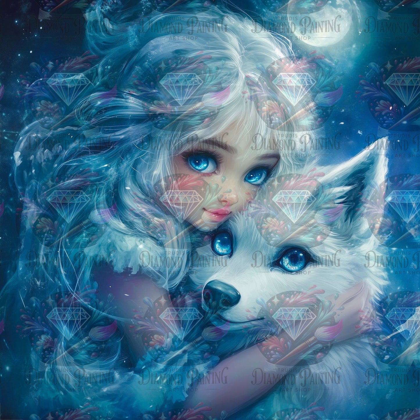Diamond Painting Luna And Her Wolf ©traumpixxel