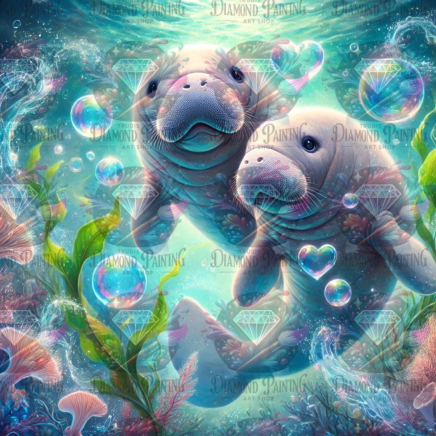 Diamond Painting Manatee Mates ©MoozyJo.ai