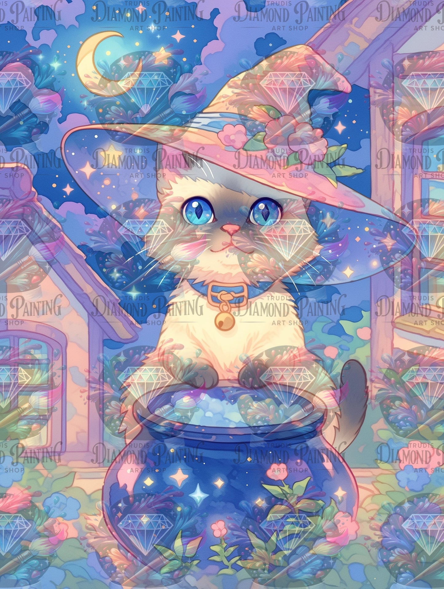 Diamond Painting Meowgical Night ©salzkatze.ai