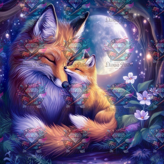 Diamond Painting Mondlicht Füchse von Traumpixxel