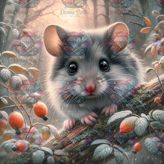 Diamond Painting Mouse In The Mizzle von MoozyJo.ai