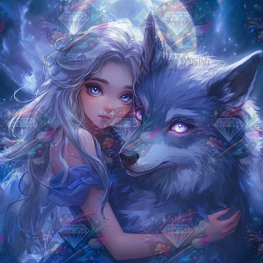 Diamond Painting Mystic Wolf Bond ©traumpixxel