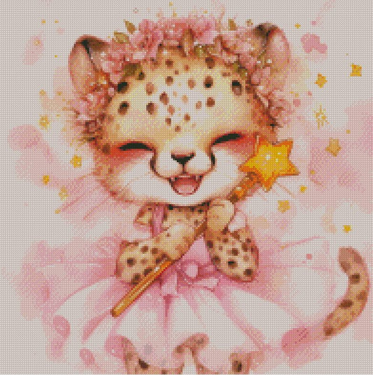 Full Fairy Dust Silver Diamond Painting Pixie Paws von Salzkatze.ai